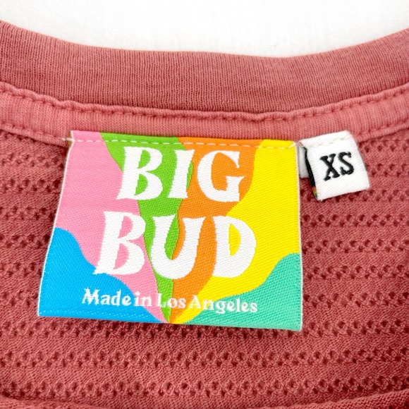 Big Bud Press Honeycomb Crop Tee Mauve Short Sleeve XS - Picture 9 of 13